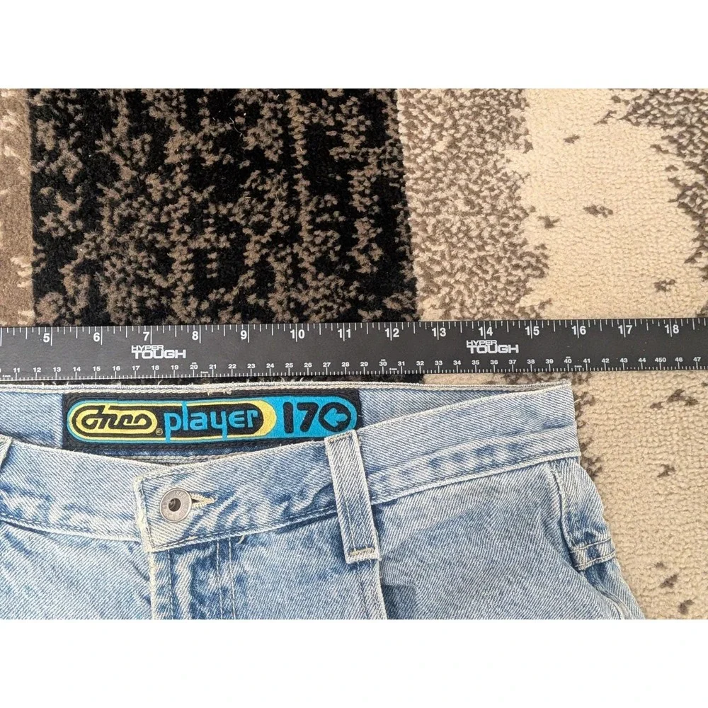 Vintage 90s JNCO Player 170 Jeans USA 33x30 Fit 32x28 Baggy Wide Leg Distressed